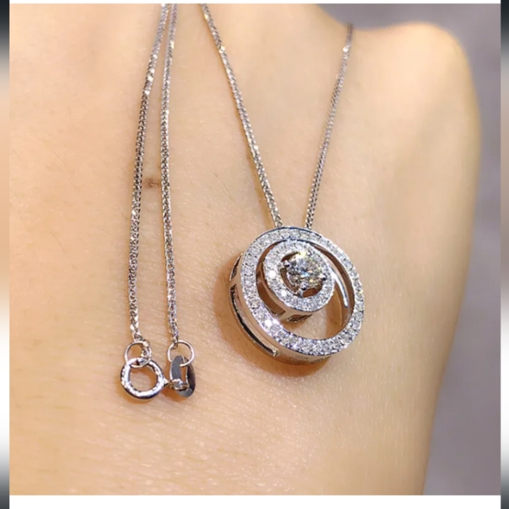 925 Sterling Silver Cubic Zirconia Pendant Necklace